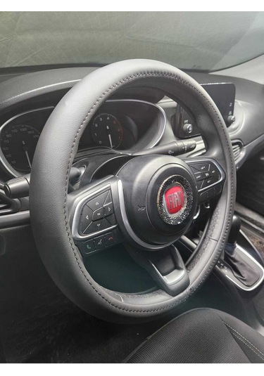 Direksiyon Kılıfı Siyah Geçmeli Tüm Araba Taksi Minibüse Uygun 37-42cm Siyah