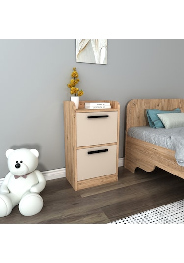 Arnetti 2 Çekmeceli Luses Komodin Atlantik Çam Bej