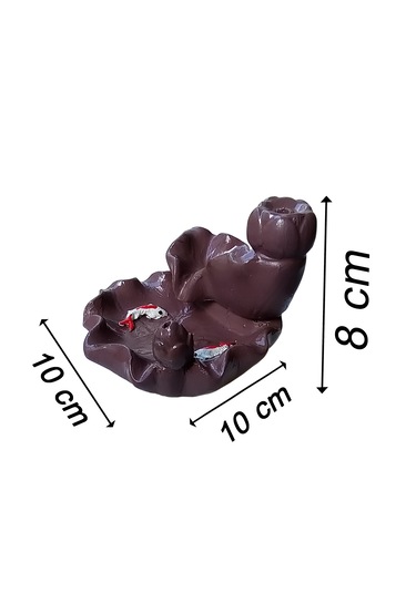 Havuzlu Ve Balık Figürlü Geri Akış Şelale Tütsülük Kahverengi