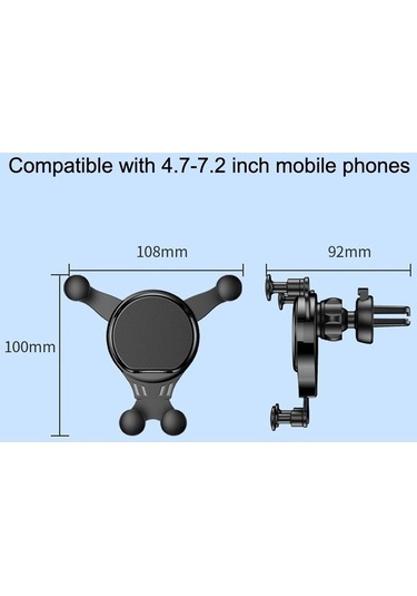 Wondernest 2 Adet Jq006 Yapışkanlı Evrensel Dönen Araç Hava Çıkışı Telefon Tutucu Koyu Siyah Siyah