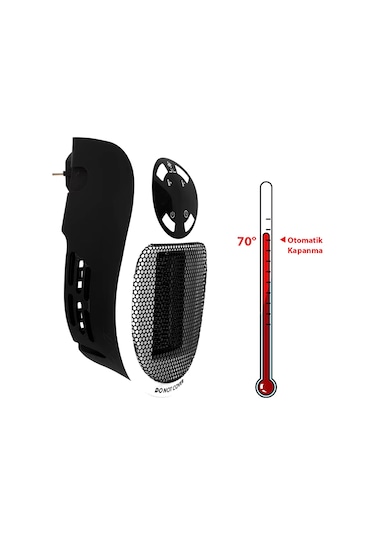 500 Watt Priz Tipi Uzaktan Kumandalı Taşınabilir Isıtıcı Zamanla