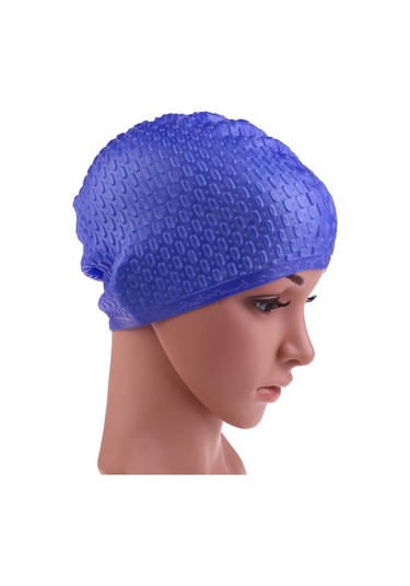 Sones Silikon Su Geçirmez Yüzme Şapkaları Kulakları Korur Uzun Saç Spor Yüzme Şapkası Yetişkinler İçin Gri