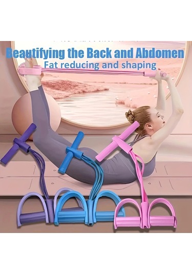 Willowhaven Mavi 4'lü Yoga Direnç Lastiği - Esneme Kol Bacak Karın Antrenmanı Mavi