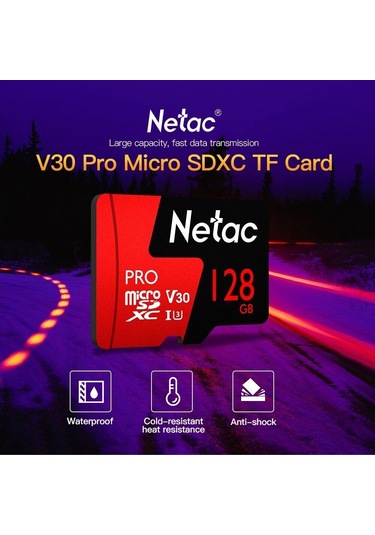 Sones Netac P500 Pro 128gb U3 Hız Seviyesi Otomobil Veri Kaydedici Monitör Kamera Hafıza Kartı Tf Kartı