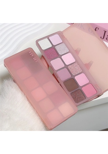 12 Renk Göz Farı Paleti Düşük Doymuş Toprak Pembe Mor Göz Farı Glitter 15 01