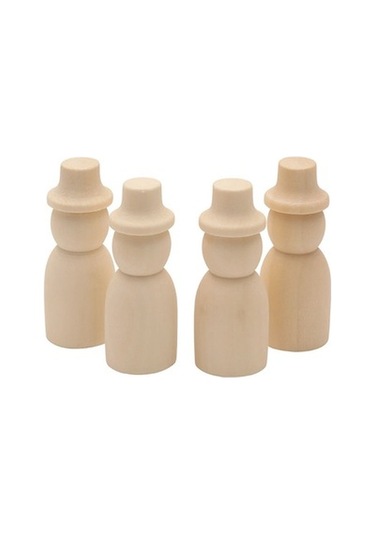 Lijinxu 5/10 Parça Ahşap Peg Bebekler Hatted Insanlar Organları