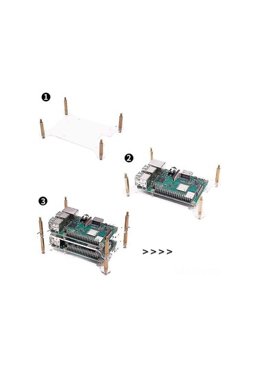 Wezone Raspberry Pi 4b/3b+/3b/2b/b+ İçin 6 Katlı Akrilik Kasa, Tüm Portlara Erişim, Isıtma Lavabosu Ve Usb Hub Uyumlu, Kolay Montaj, Şeffaf Tasarım