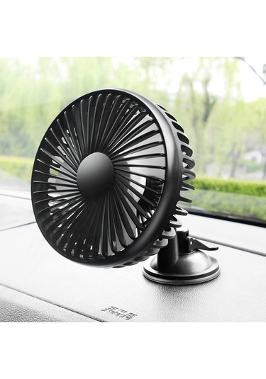 12v/24v Mini Araba Fan Abs Siyah Siyah Otomobil Tek Kafa Fan Usb Evrensel Araba Fan Vantuz 360 Derece Soğutma Fanı