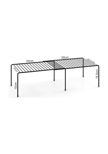 Eva Metal Tasarim Genişletilebilir Raf Ayarlanabilir Dolap Içi Düzenleyici Mutfak Düzenleyici Banyo Düzenleyici Siyah