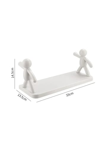 Tineke Banyo Mutfak Organizer Şampuan Kozmetik Çöp Adam Raf 3 Ad Beyaz