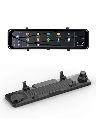 Wevolt 4g Hb-20-3 64 Gb 12 İnç Dokunmatik Ayna Kamera Android Uzaktan İzlemeli 1080p Ön Arka Araç Kamera.