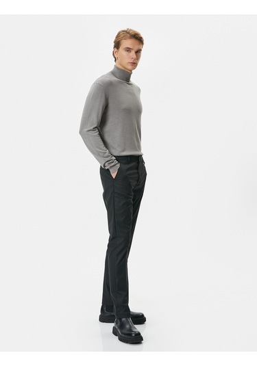Koton Balıkçı Yaka Kazak Triko Basic Uzun Kollu Viskon Karışımlı Gri 4wam70055ht Gri
