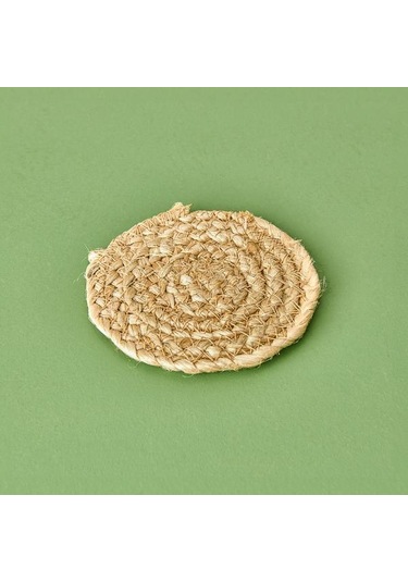 Kpm 4'lü Jüt Bardak Altlığı Seti - Kahverengi - 10 Cm Kahverengi
