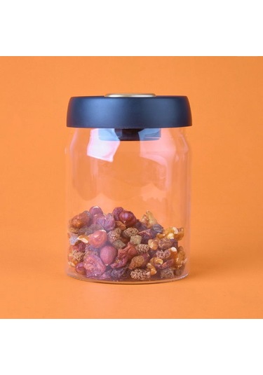 Arow Frasco Vakumlu Saklama Kavanozu - Şeffaf / Siyah - 900 Ml Şeffaf / Siyah