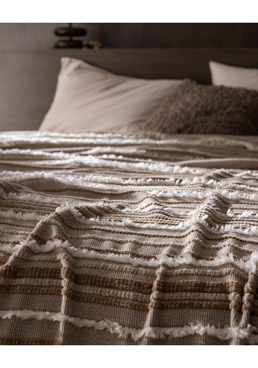 Madame Coco Montjalin Çift Kişilik Yatak Örtüsü - Bej 8684427145456 Ekru