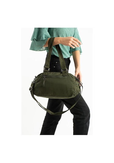 Kadın Omuz Çantası Çapraz Askılı Postacı Bayan Çantası 21 31 Cm Poliamid Hafif Kumaş Kol Çantası Yeşil