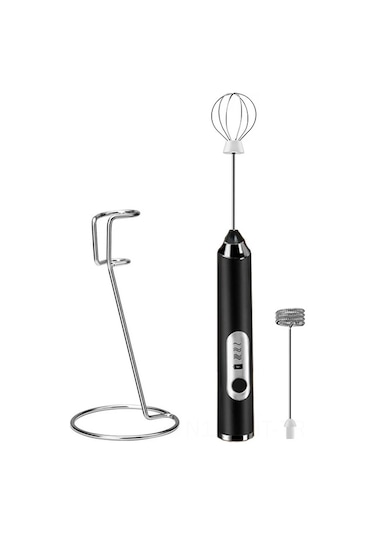 Hangfox Usb Şarjlı 304 Paslanmaz Çelik Süt Köpürtücü Ve El Blenderı - Ev İçi Standlı Çift Fonksiyonlu Kompakt Set Diğer