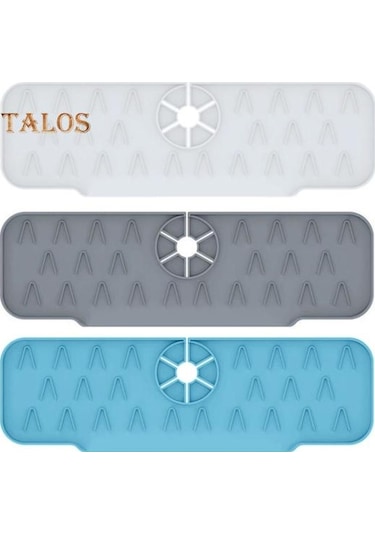 Gökyüzü Mavisi Lavabo Sıçrama Koruması Ultra Kalın Çok Amaçlı Basit Kurulum Pratik Lavabo Bataryası Mat Tezgah Üstü Sıçrama Önleyici Drenaj Pedi