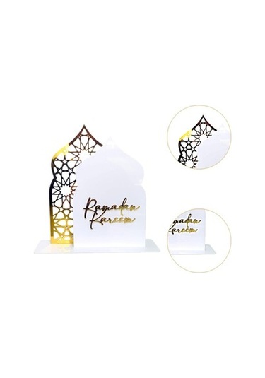 Lijinxu Ramazan Masa İşareti Süsleme Hediyesi Beyaz-altın