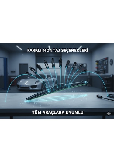 Space Premium 9 Aparatlı Hibrit Arka Silecek Kilitli Model 35 Cm Uyumlu
