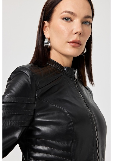 Raffaella Siyah Deri Mont Siyah