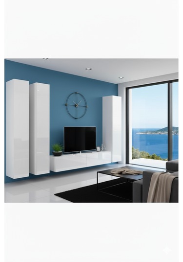 Mac Dizayn Fasalıs Boy Dolaplı 140 Cm Beyaz Parlak Tv Ünitesi Modern Duvar Tipi Minimalist Tasarım Parlak Beyaz Mac Dizayn Fasalıs Boy Dolaplı 140 Cm Beyaz Parlak Tv Ünitesi Modern Duvar Tipi Minimalist Tasarım Parlak Beyaz