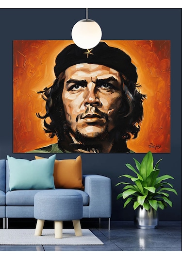 Che Guevara Portresi İllüstrasyonu Dekoratif Kanvas - Mdf Ahşap Tablo