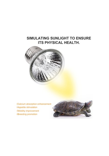 Fosenze Sürüngenler İçin Isıtıcı Lambası, Güneş Işığı Simülasyonu, E27 Vida, 50w Avrupa Standartı Gümüş