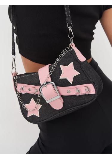 Tıny Kıtty Y2k Genç Kızlar İçin Kadın Baget Omuz Çantası 261484946 Siyah