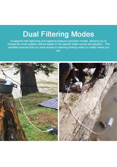 Mufunye Outdoor Kampanya Su Filtresi, Taşınabilir Miktarı, Çift Mod Sifon/negatif Basınç , Seramik Membran Teknolojisi, Beyaz