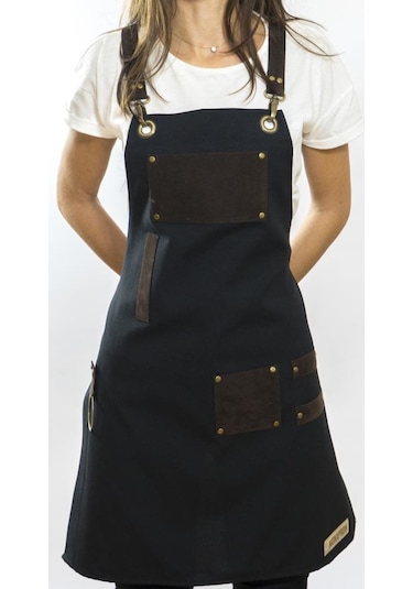 Barista Cafe Restaurant Şef Monapron Ghiberti Siyah Önlük (403937859)