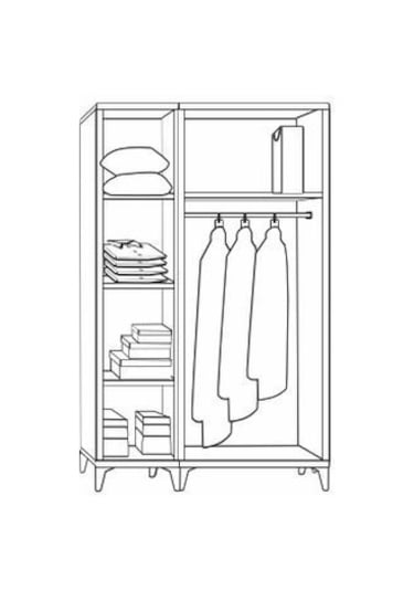 Üç Kapılı Dolap Beyaz