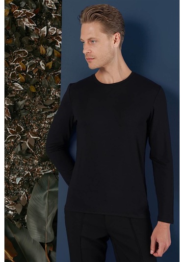 Ts 870 Slim Fit Siyah Spor T-shirt Siyah