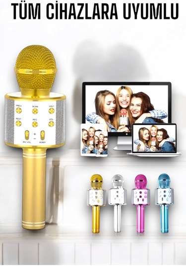 Taşınabilir Bluetooth Karaoke Mikrofon: Hafıza Kart Girişli, Etkileyici Performans