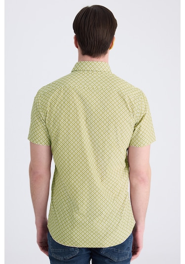 Twn Slim Fit Bej Baskılı Easy Iron Gömlek 4ec02ad042802 Bej