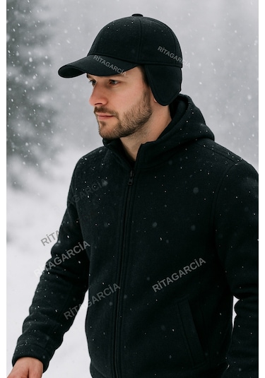 Kışlık Kulaklıklı Şapka Siyah