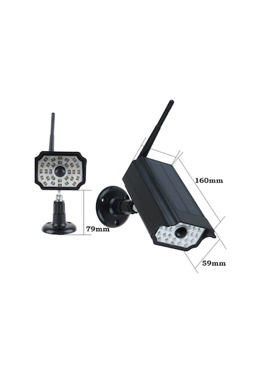 30Led Siyah Kamera Görünümlü Solar Hareket Sensörlü Bahçe Lambası