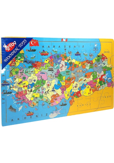 Türkiye Haritası Ahşap Yapboz Puzzle Pazıl