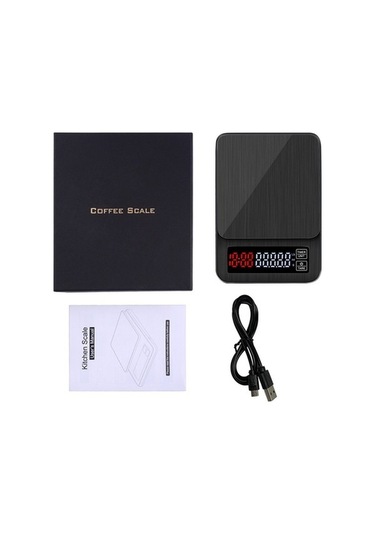 Ulzyvf Createtech Zamanlayıcı Ve Terazisi - 22lb Elektronik Dijital Terazı - Mutfak Ve Kahve İçin - Siyah - Lu Model Siyah