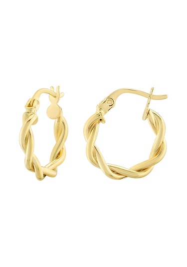 Moom Mücevherat Kadın 14 Ayar Altın Küpe Minimalist Burgu Modern Halka Altın Küpe 15 Mm-Mm20092