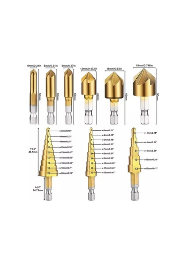 Pabk Kocner Kademeli Matkap Ucu Seti, Frezeler. 194284071