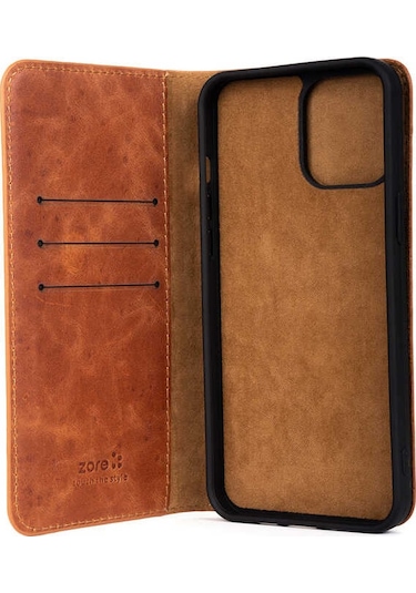 Zeyline iPhone 13 Uyumlu Zore Hakiki Deri Multi Cüzdan Kılıf-taba