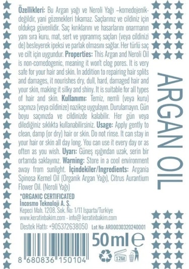 Organik Argan Yağı 50ml