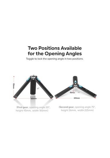 Springsun Amagisn Am11 Masaüstü Tripod Mini Seyahat Tripod Standı Metal Telefon Tripod 1/4 İnç Vida İle 2 Seviyeli Ayarlanabilir
