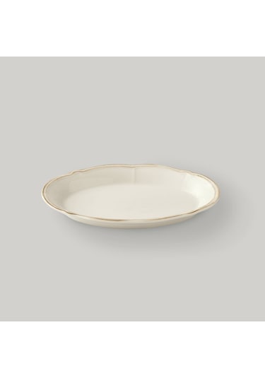 Linens Cinnamon Porselen 26 Cm Kayık Tabak Ekru-kahve Ekru
