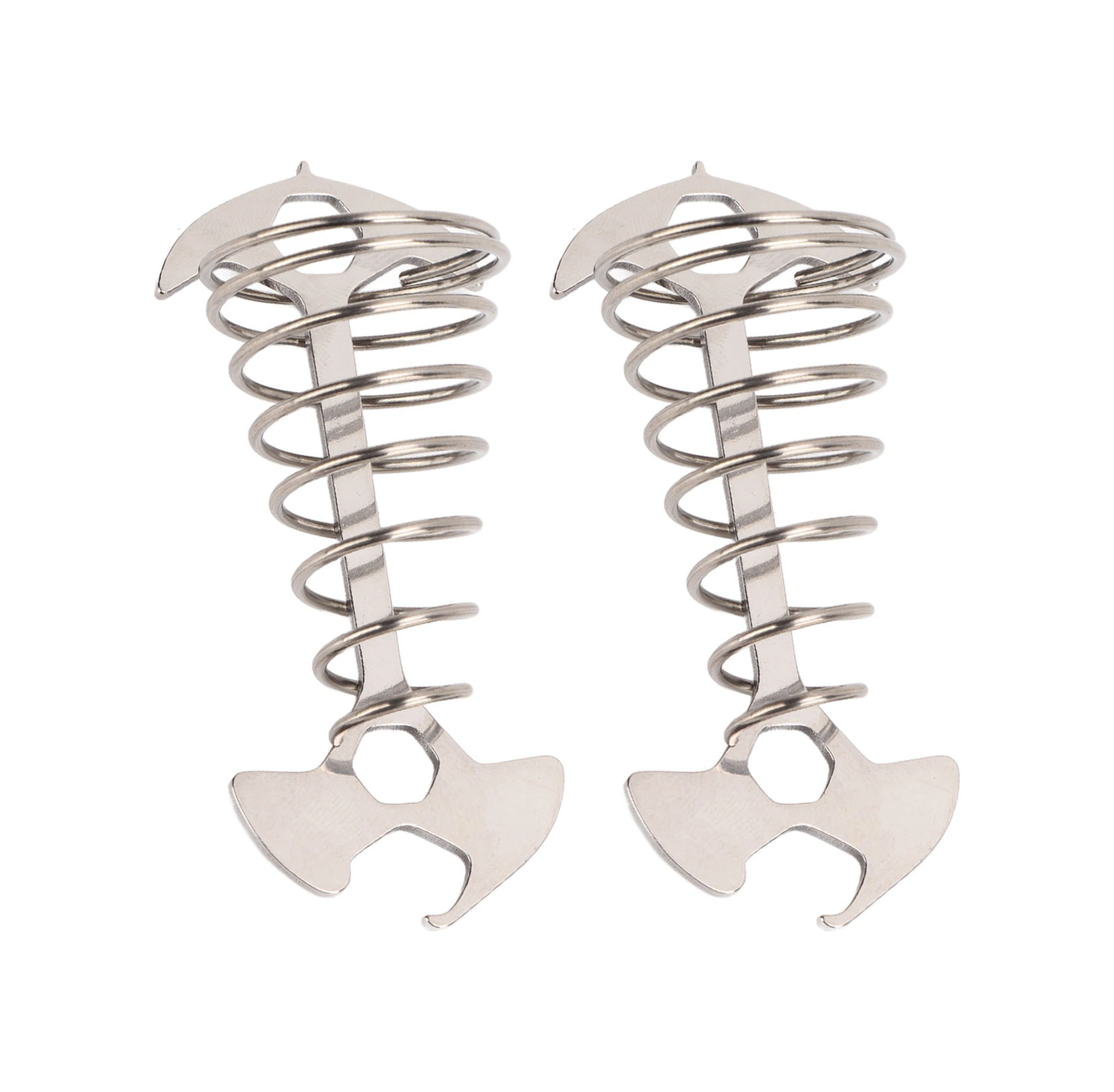 Shineyee 2 Adet Çelik + Alüminyum Kamp Çadır Demiri, Balık Kemiği Desenli, Çadır Sabitleyici, Rope Kancası, Dış Mekan Kamp Malzemesi, Dayanıklı, Gümüş Renk Gümüş