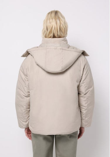 Colins Regular Fit Kapüşonlu Fermuarlı Astarlı Çıkarılabilir Kapüşonlu Kadın Bej Mont Cl1076419 Q1.v1 Beı Bej