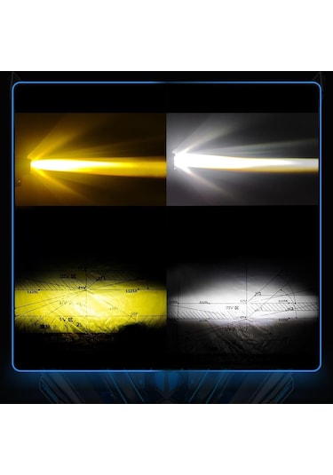 Motosiklet Led Lazer Sis Farı 2 Adet Delici Modifiye Beyaz Sarı Çift Renk 12-80 Volt