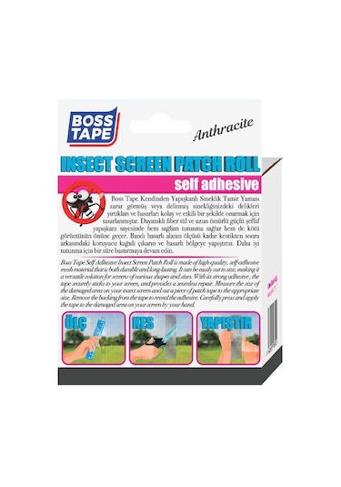 Boss Tape Sineklik Yama Rulosu Antrasit Renk En:50mm Boy:2mt