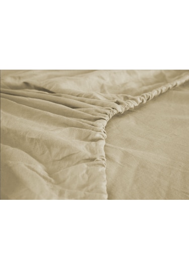 Çift Kişilik 160x200 30 Cm Fitted Lastikli Çarşaf Krem Krem